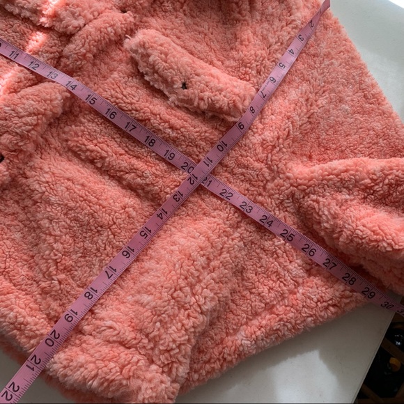 Free People Melon Teddy Swing Jacket Faux Fur Pink Large - Picture 9 of 9